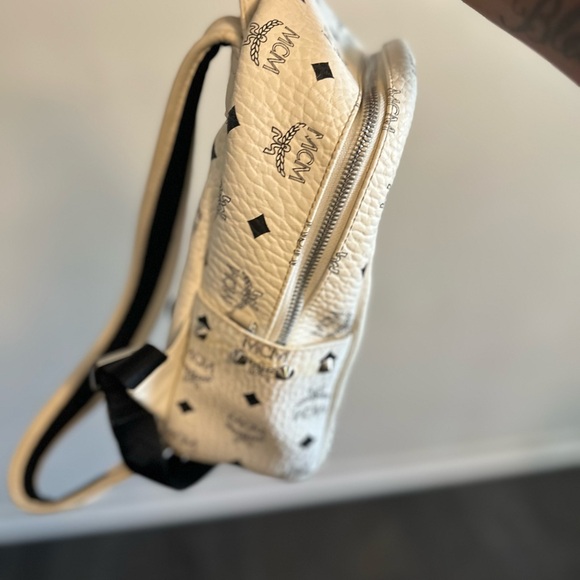 MCM White and Pink Studded Backpack - Picture 4 of 16